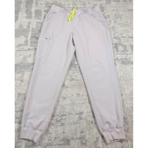 FIGS Technical Collection Women's Beige Jogger Elastic Waist Pants Sz L 34-36x28